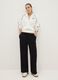 Black cotton blend regular fit joggers_0