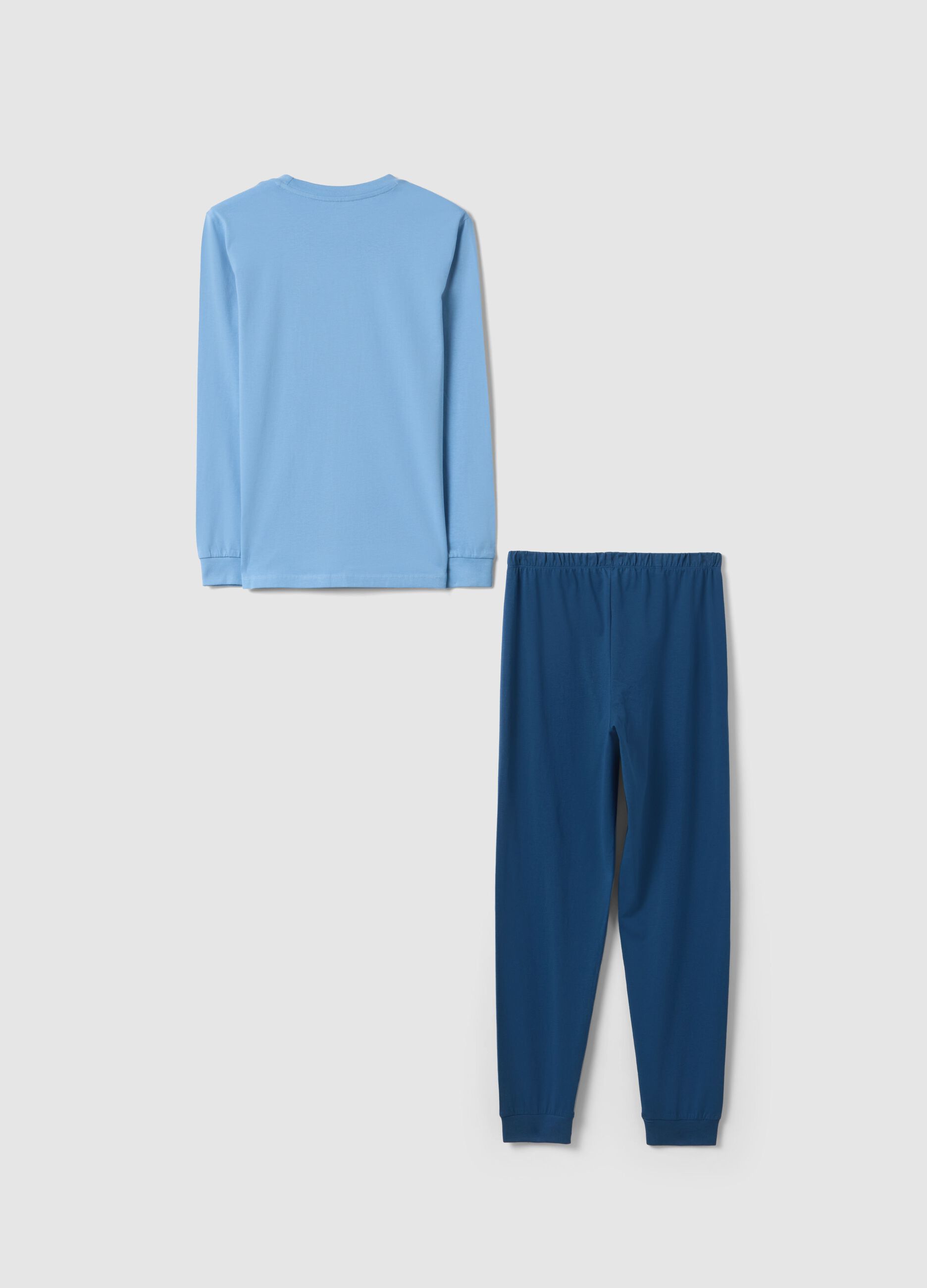 Multicolour pure cotton pyjamas for boys, regular fit with print