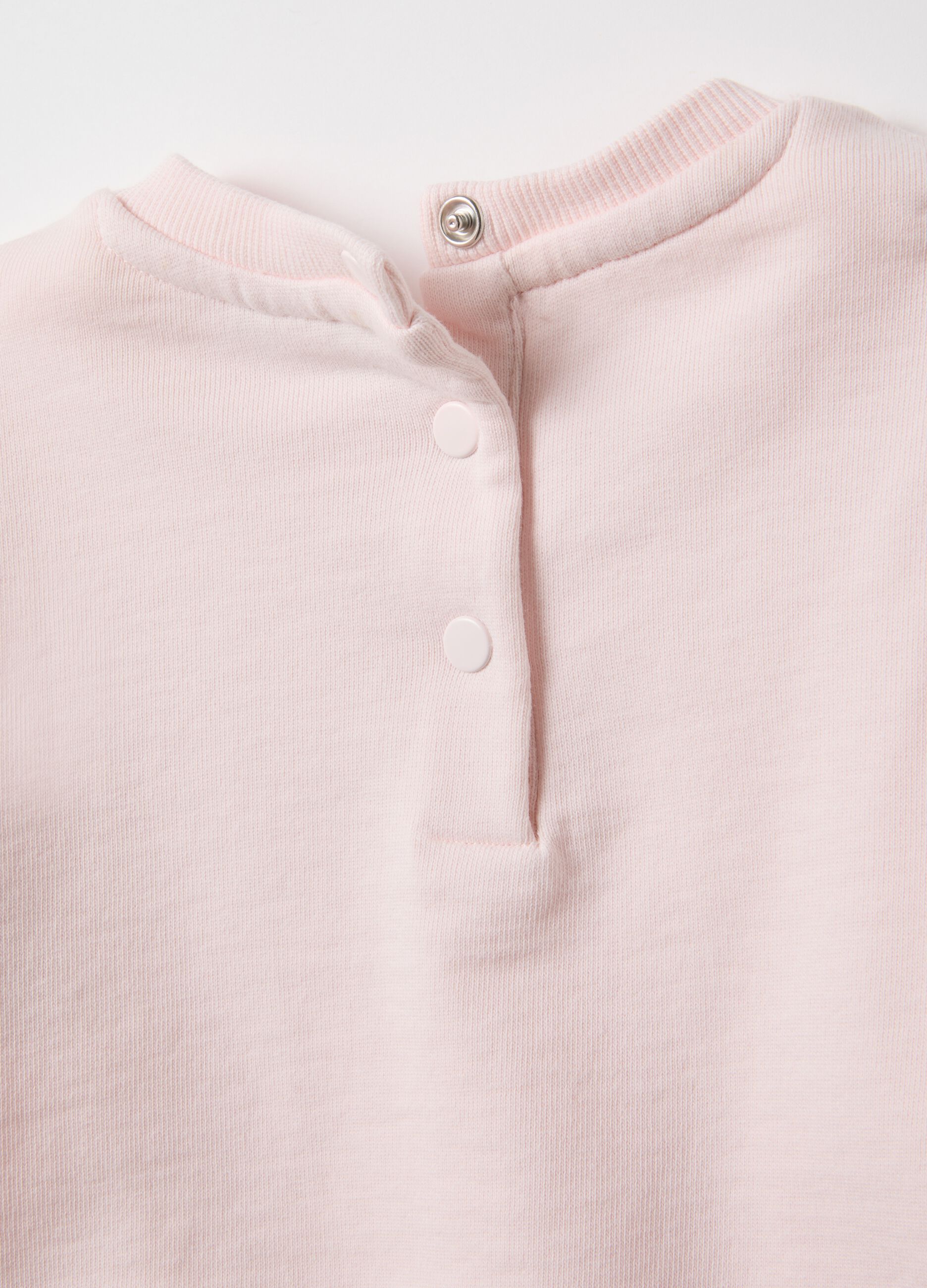 Pure cotton pink regular fit sweatshirt with frills for baby girl