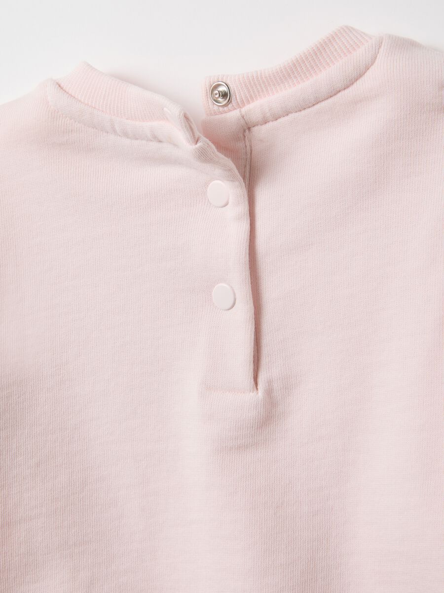 Pure cotton pink regular fit sweatshirt with frills for baby girl_3