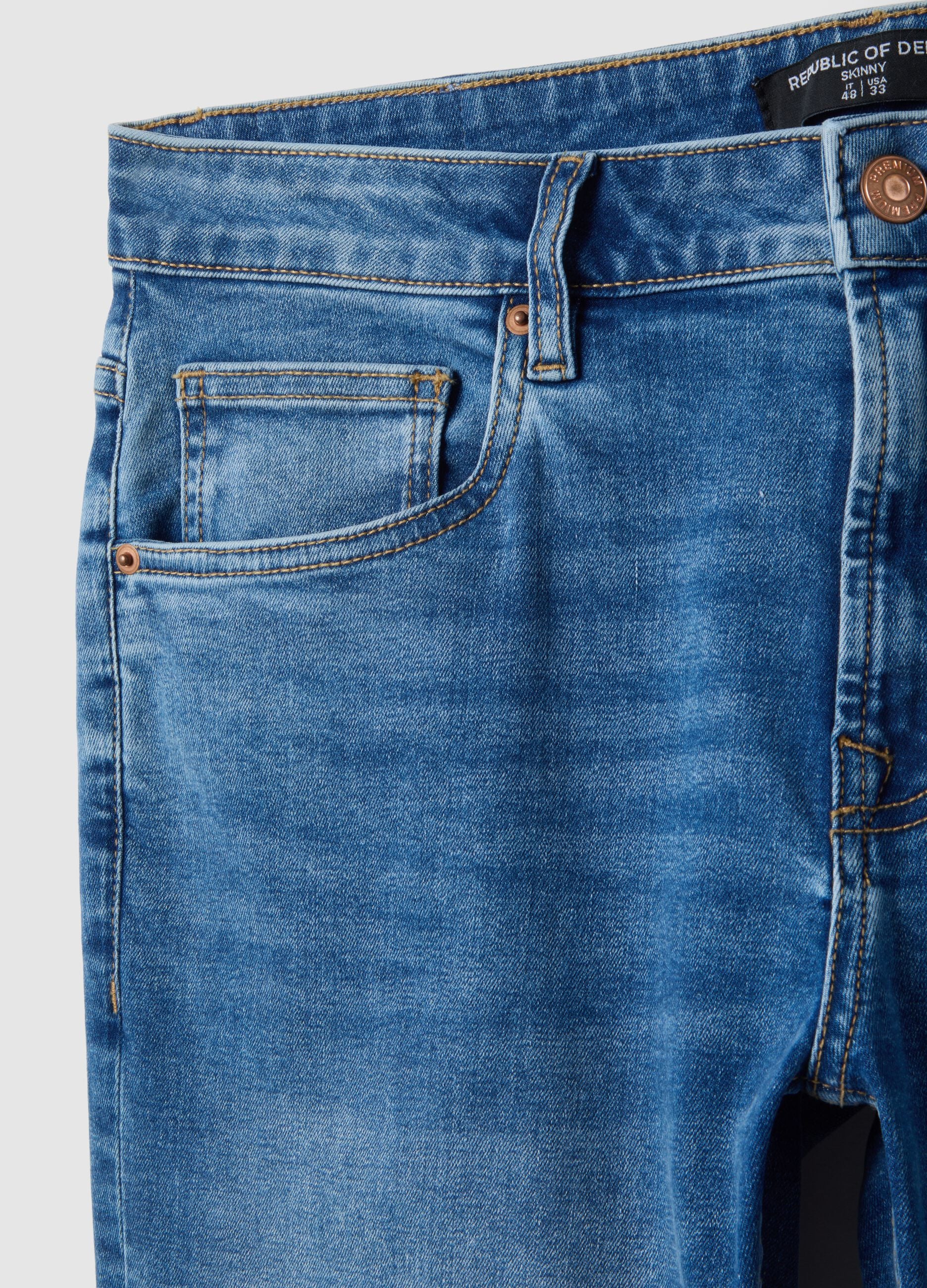 Blue Stretch Cotton Skinny Fit Jeans