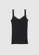 Black pure cotton vest regular fit with lace trim_4