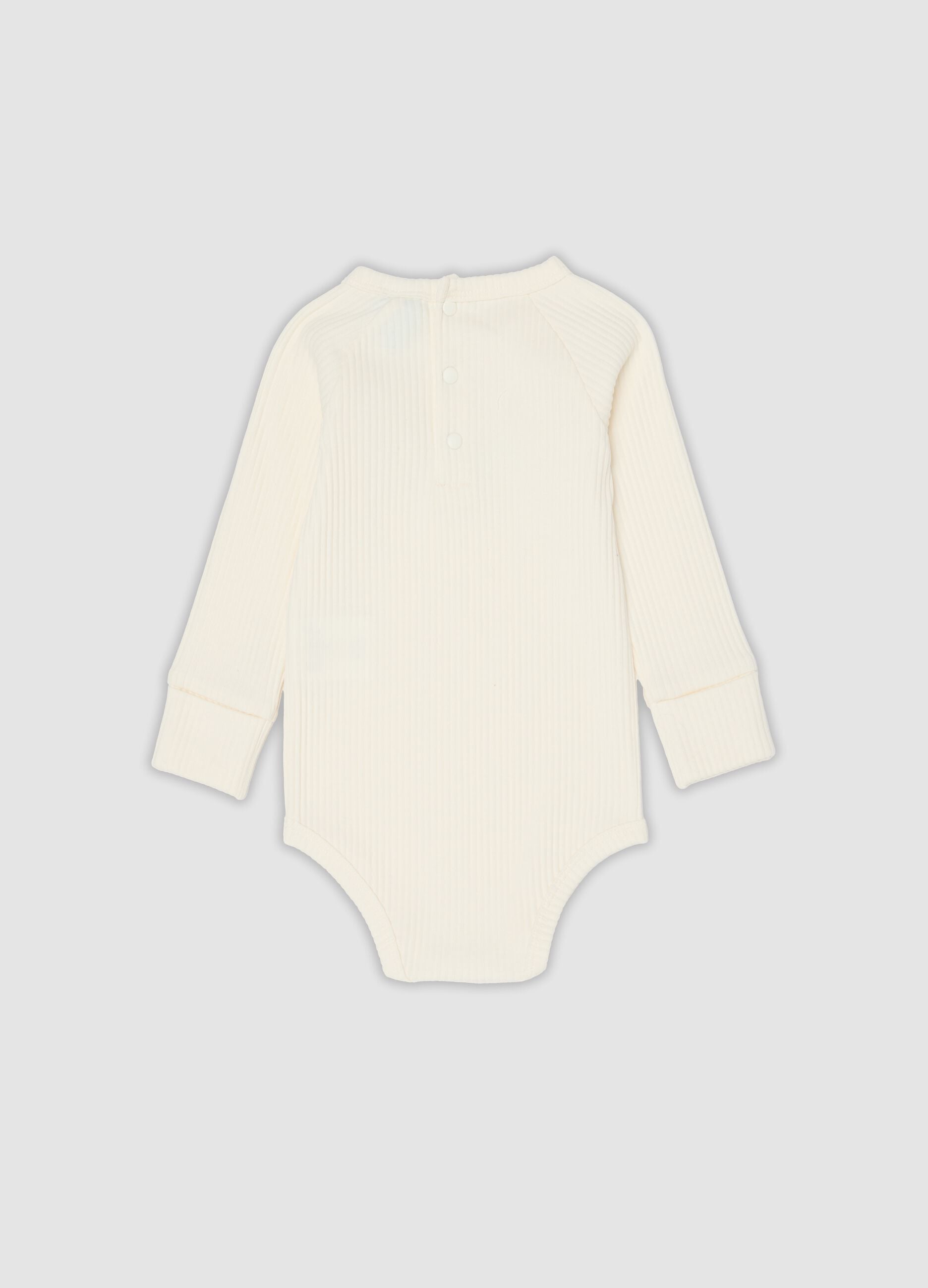 White ribbed organic cotton Disney 101 Dalmatians baby bodysuit