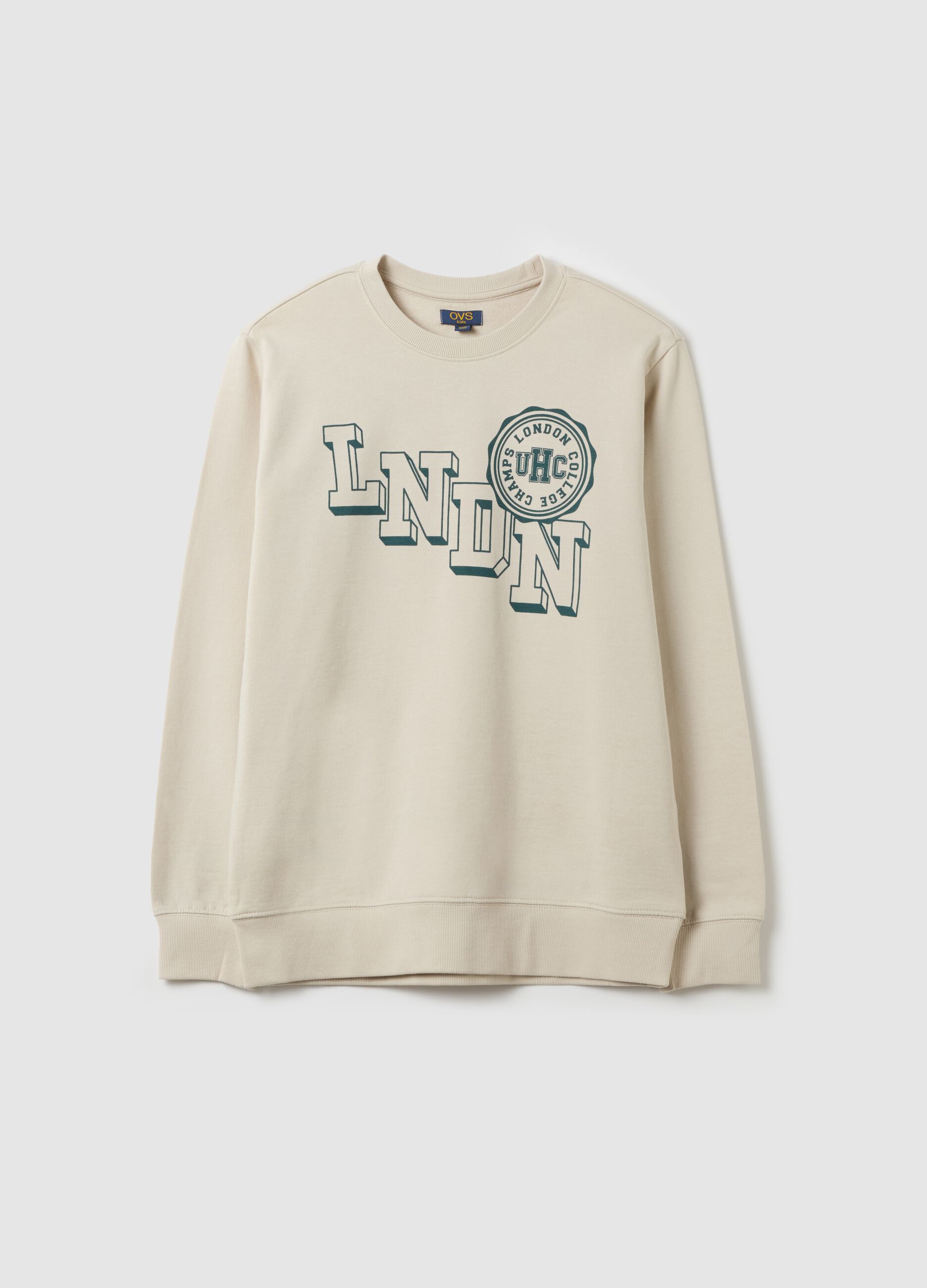 French terry sweatshirt with lettering print