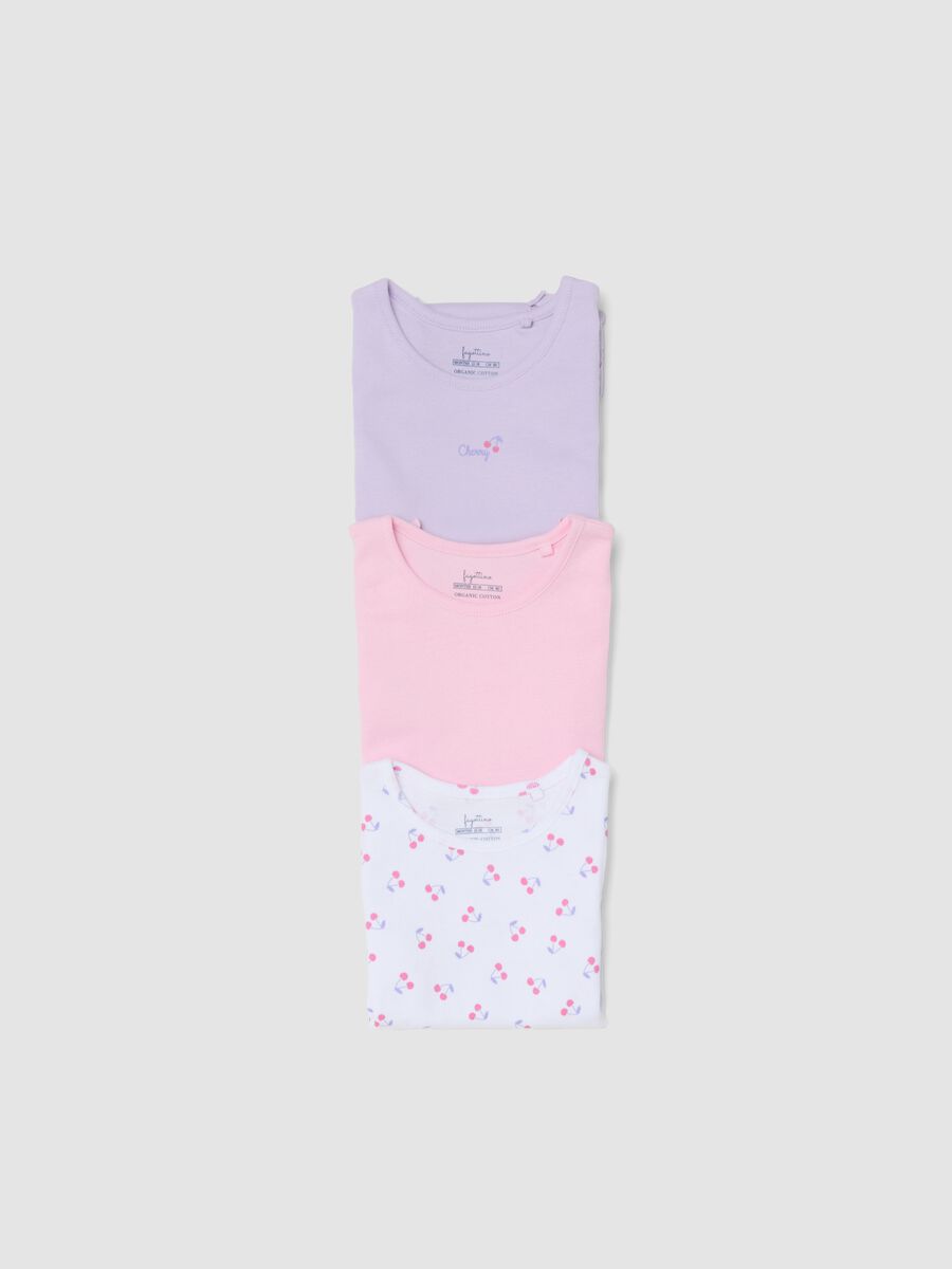 Multicoloured pure cotton baby girl bodysuit tripack with frills_3