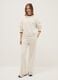 White regular fit cotton blend sweatshirt with round neck_1