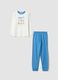 White long organic cotton jersey pyjamas with print for boys_0