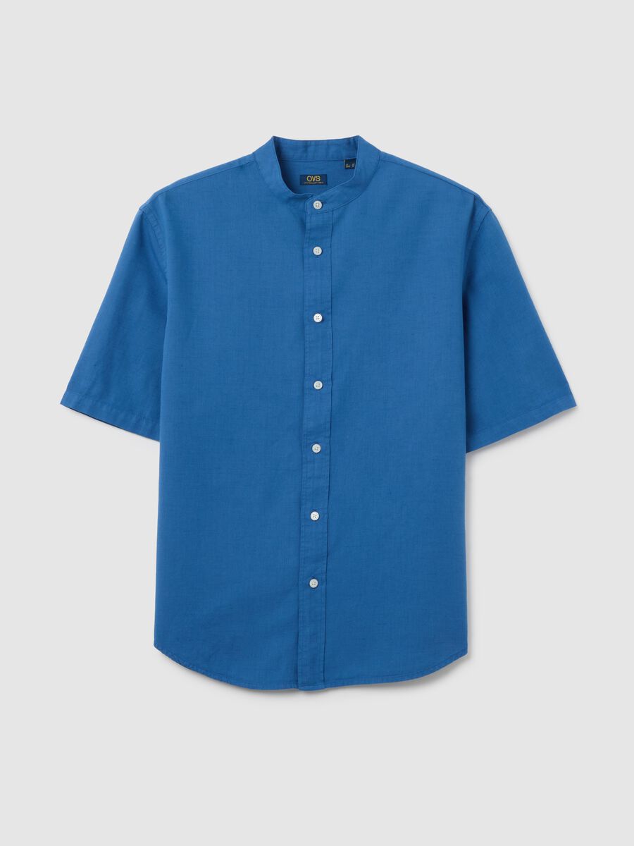 Men's blue shirt in cotton blend with regular-fit_4