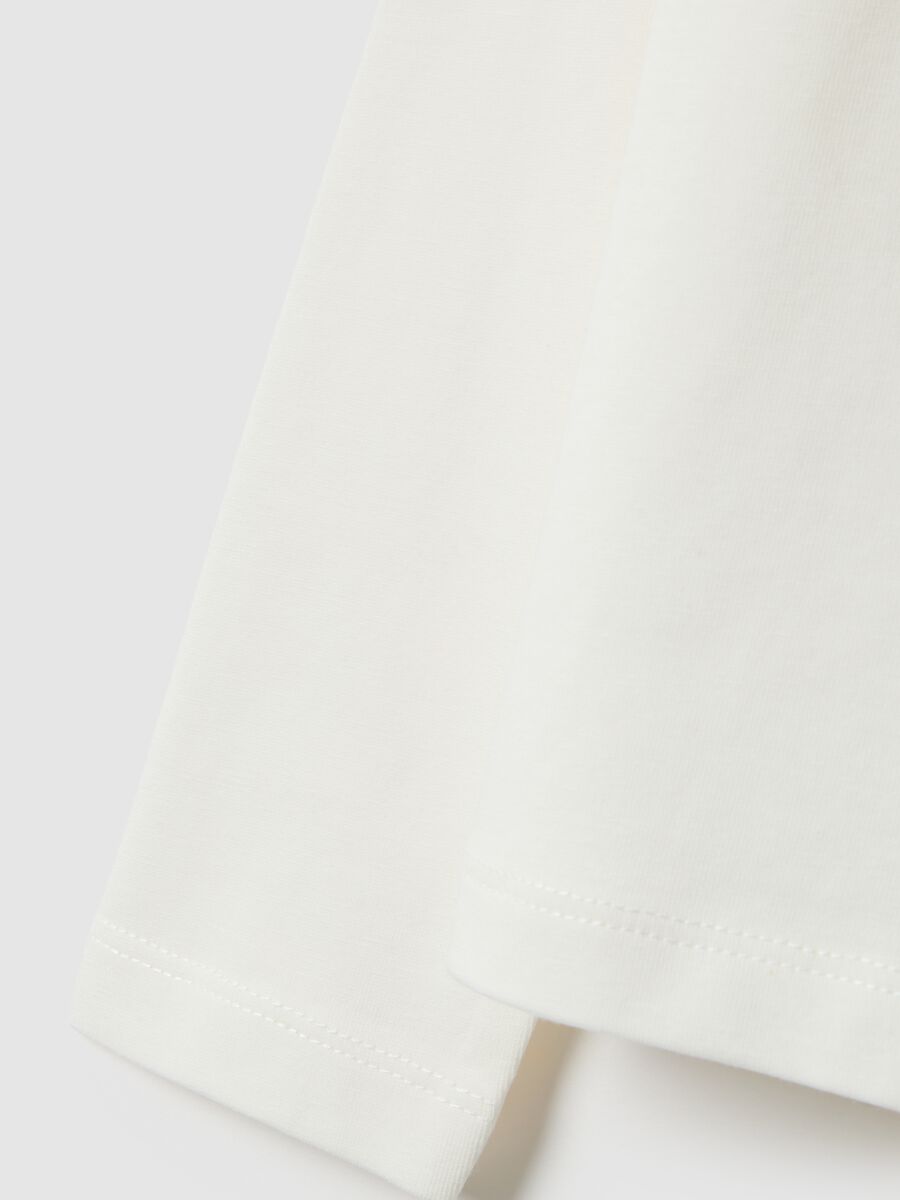 White stretchy cotton girls' regular fit t-shirt with Minnie_3