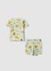 Regular fit green newborn pyjamas in pure cotton with animals_1