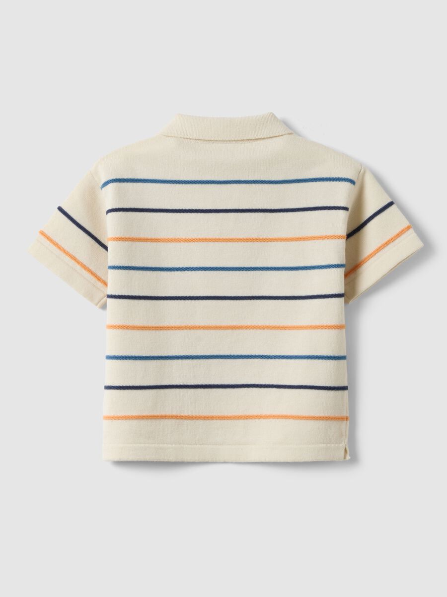 Children's regular fit multicolor striped pure cotton polo_1