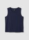 Blue crew-neck cotton vest top, regular fit_4