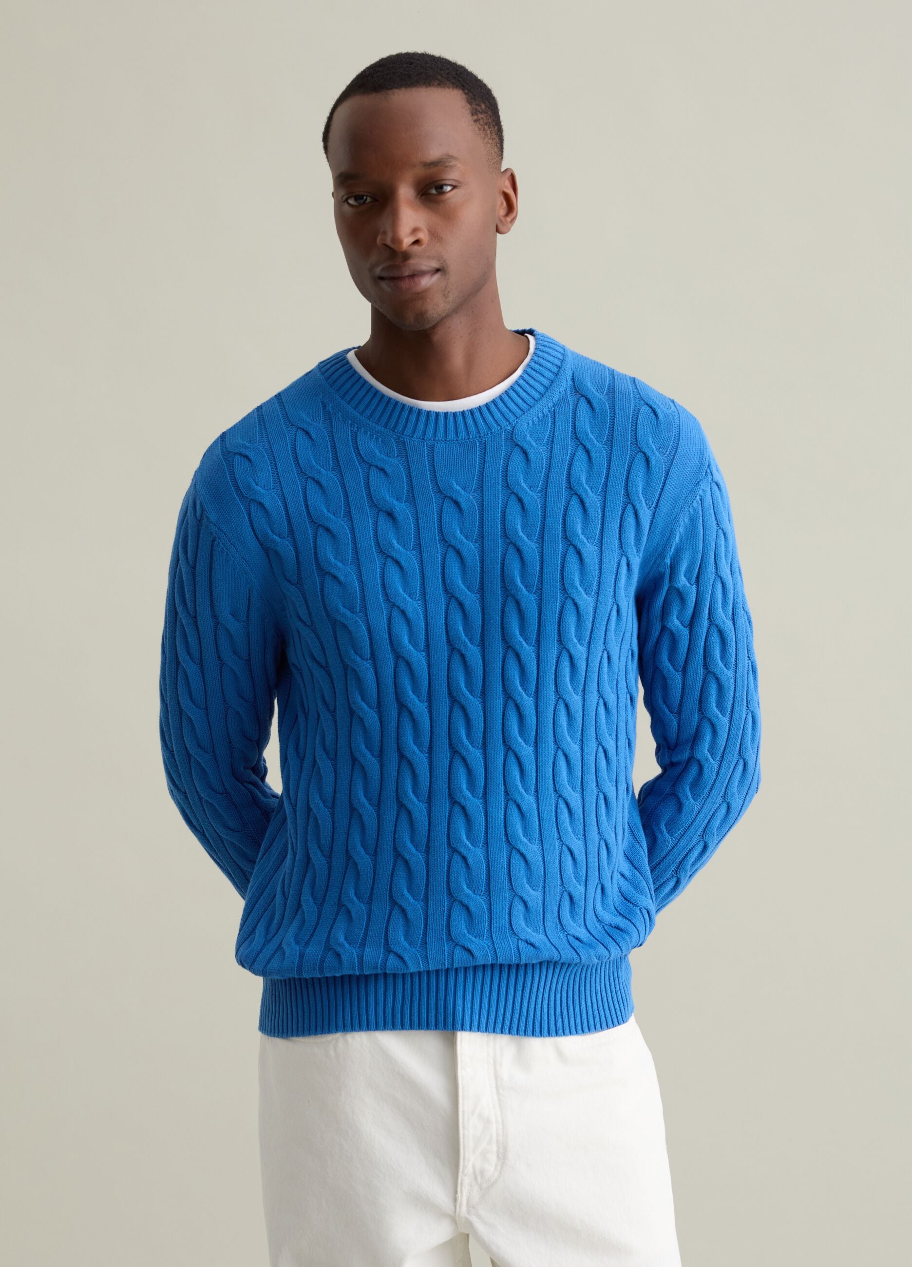 Pullover with cable-knit design