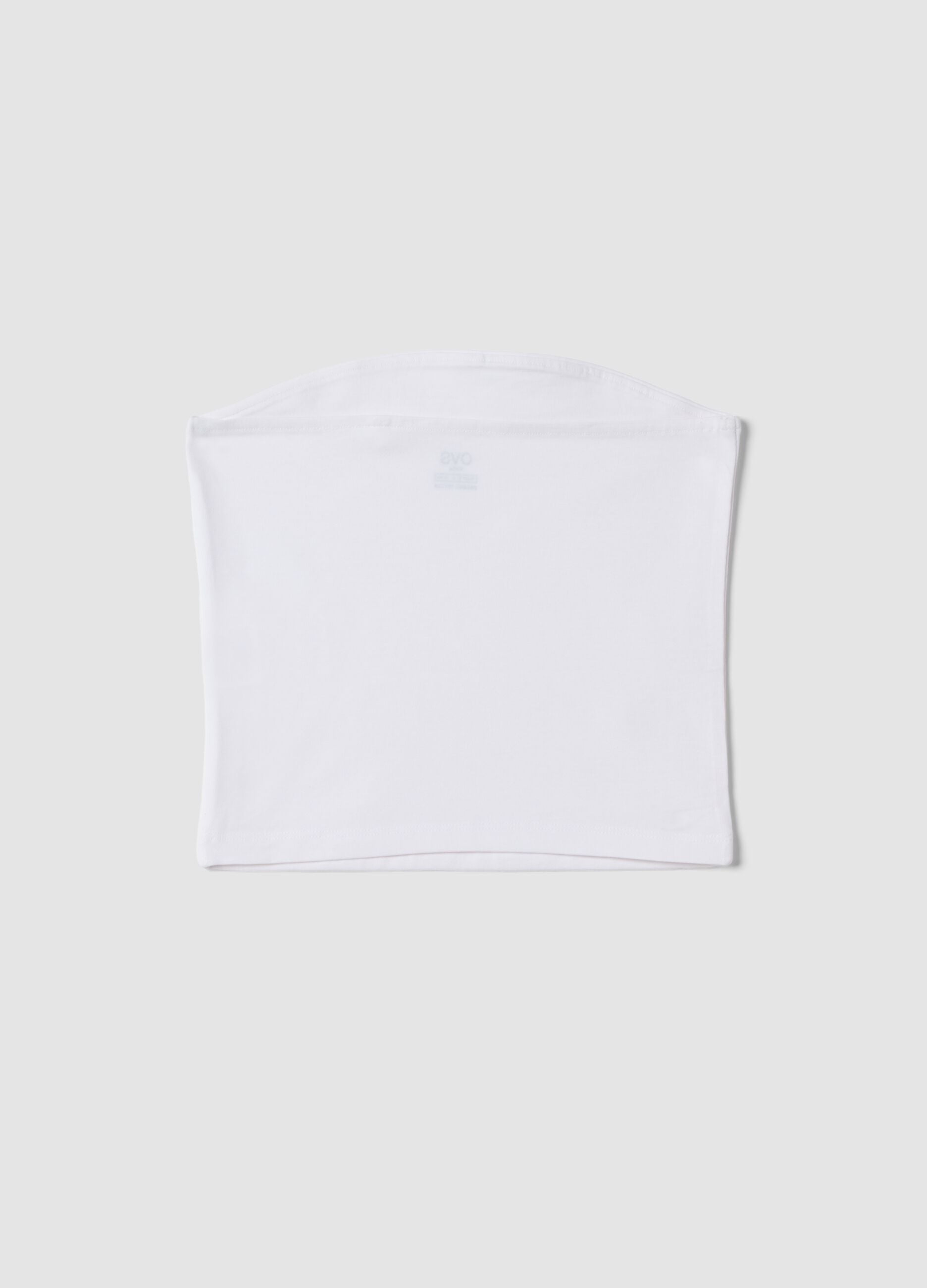Girls&rsquo; white fitted bandeau top in stretch cotton
