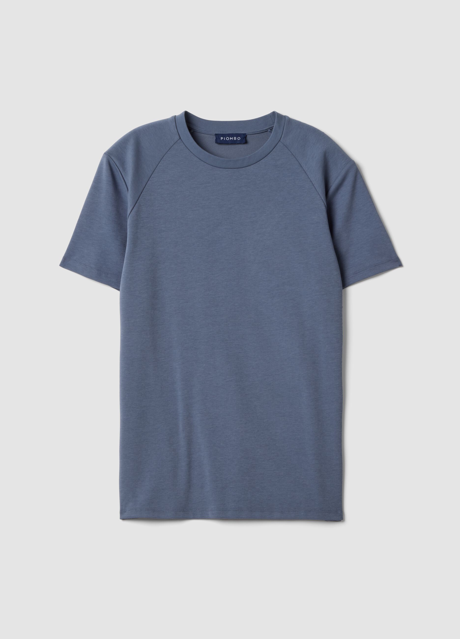 Grey breathable, quick-drying cotton-blend T-shirt