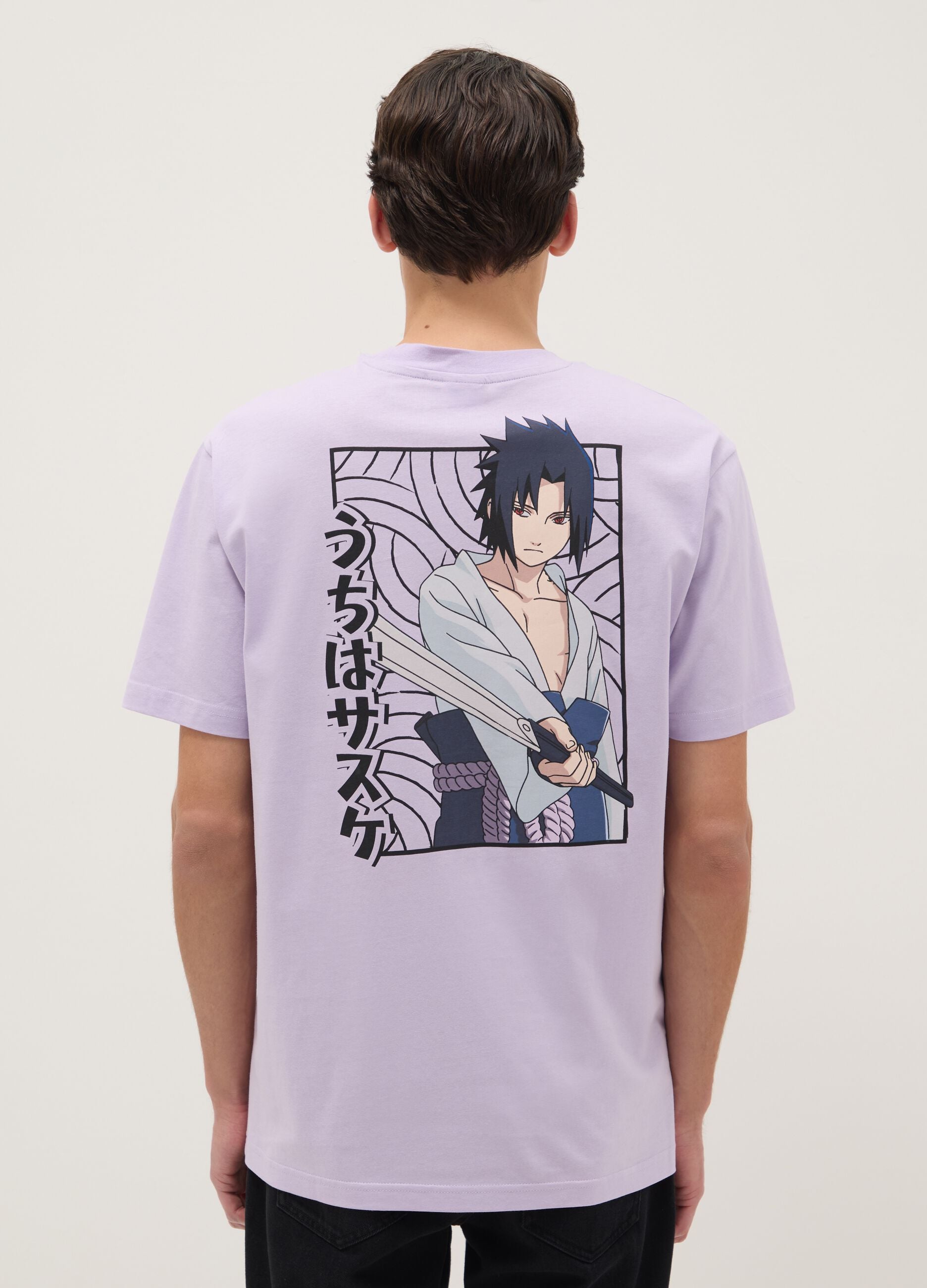 Black pure cotton regular fit T-shirt with print