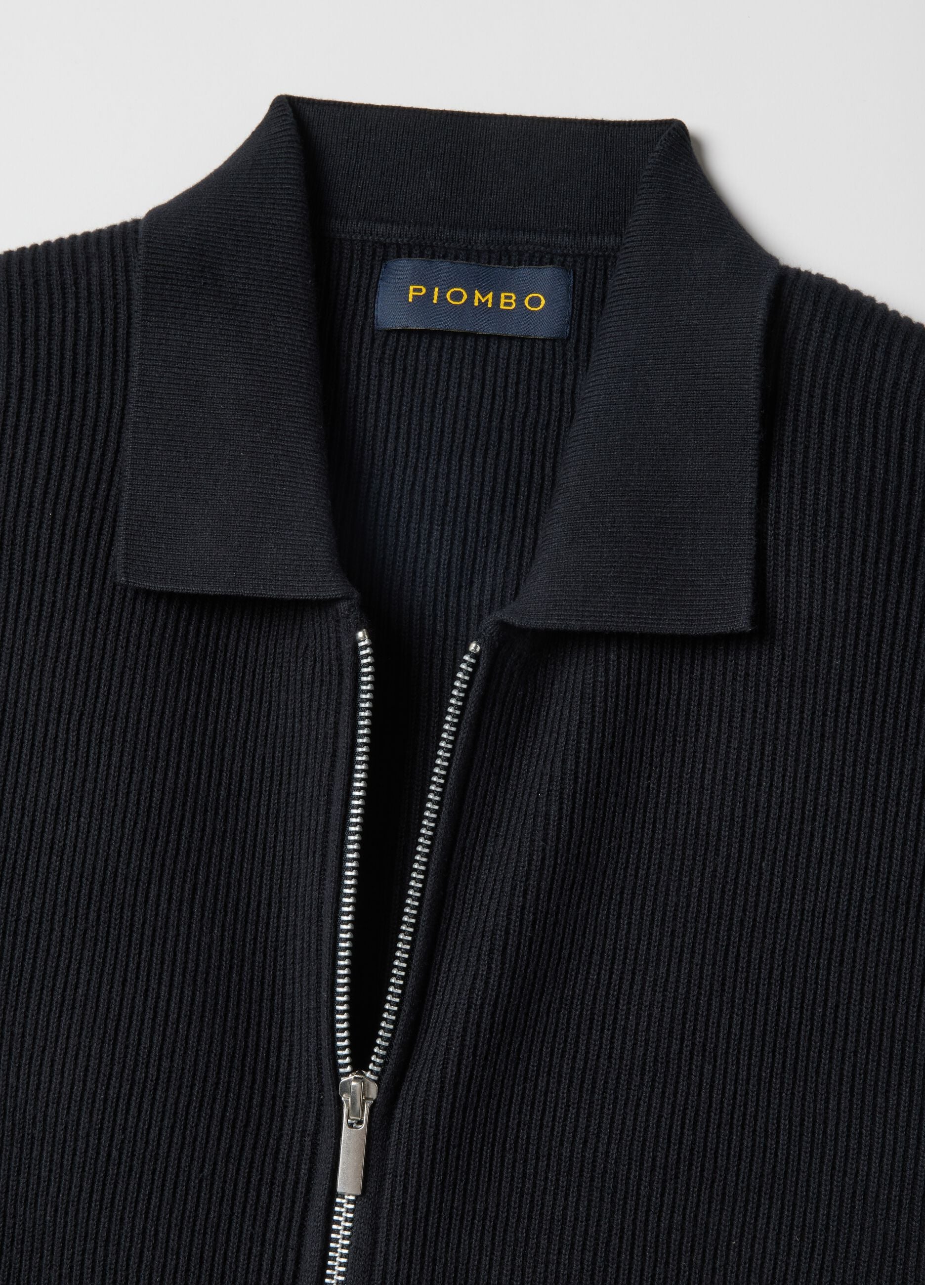 Blue pure cotton cardigan regular fit with full zip