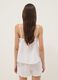 White pure cotton pyjama top with V-neck and floral embroidery, regular fit_2