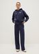 Blue hoodie with zip in cotton blend relaxed fit_1
