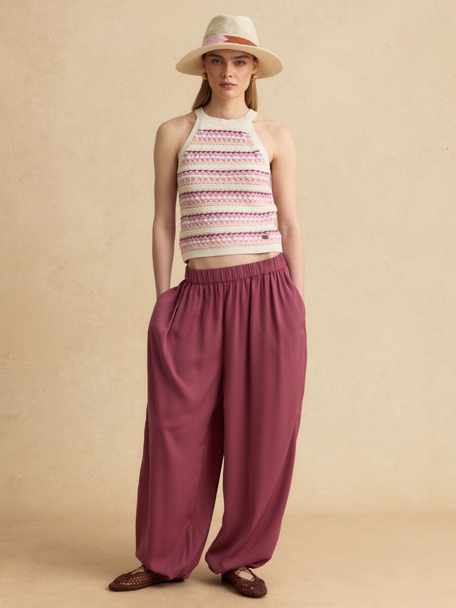 Tank top multicolor in misto cotone fitted_1