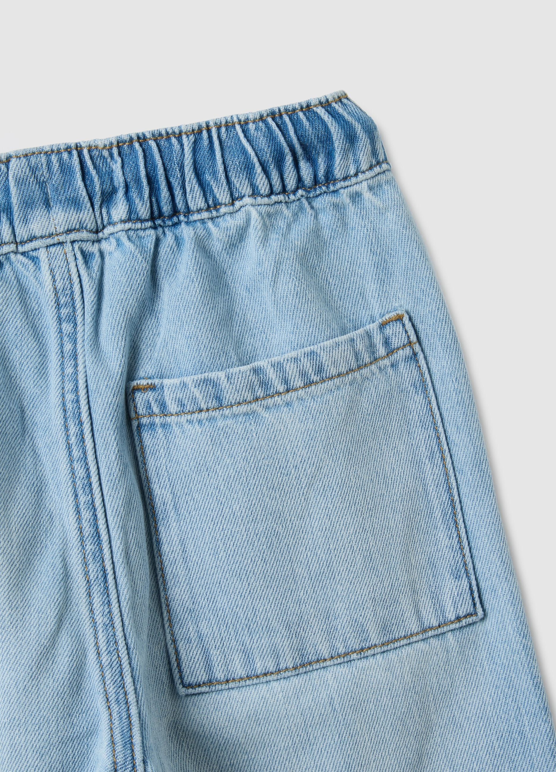 Kids' regular fit blue cotton jog denim