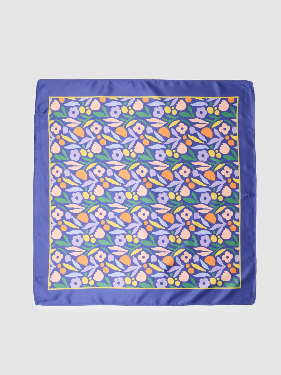 Multicolour regular fit scarf with floral pattern_1