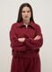Red regular fit sweatshirt with fold-over collar and half zip_0