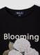 Black pure cotton T-shirt with floral print, regular fit_2