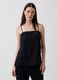 Linen-blend top with thin straps_0