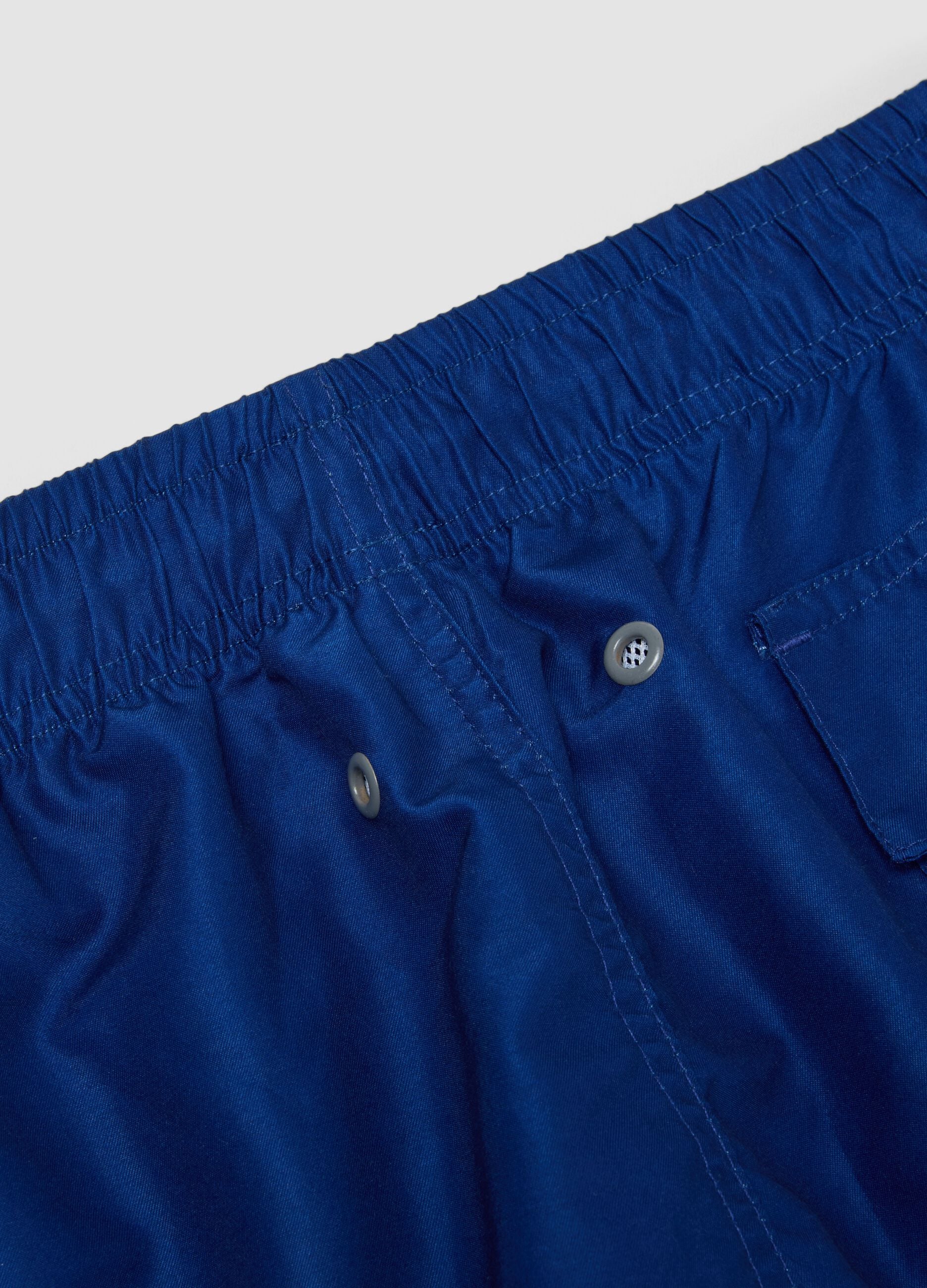 Blue beach boxers with Hokusai wave print