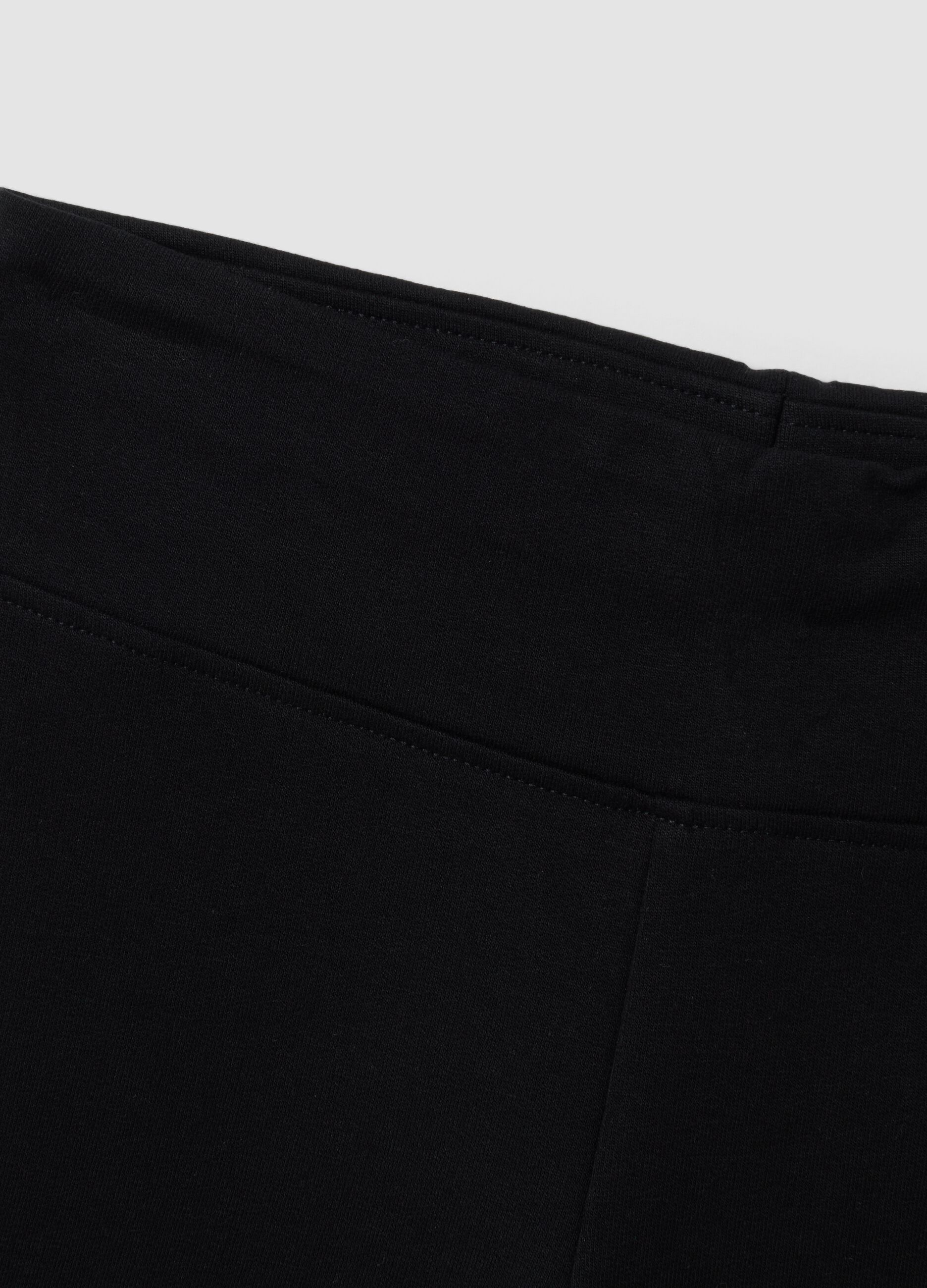 Black stretch cotton regular-fit leggings for girls
