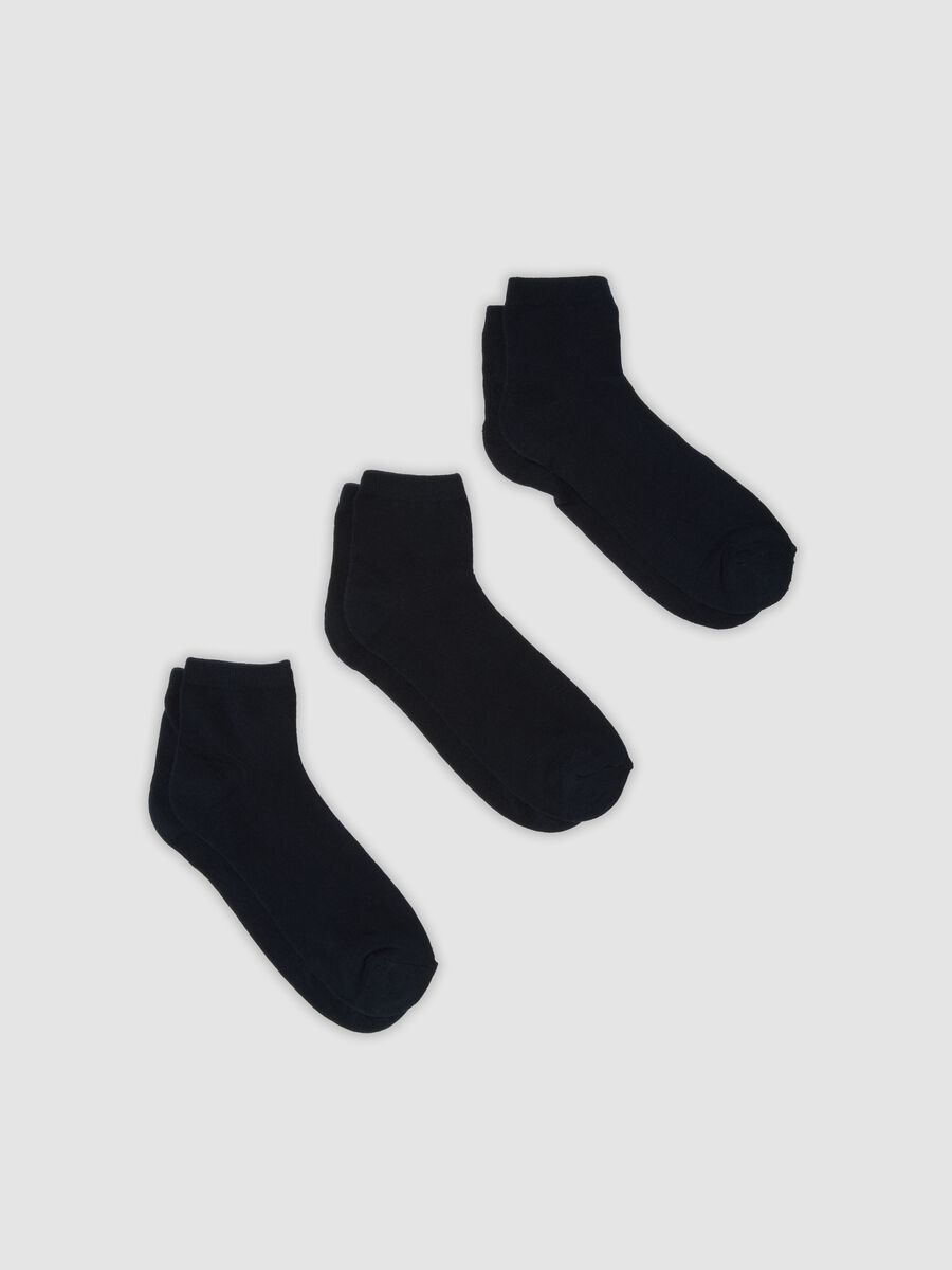 3-pack of blue organic cotton ankle sports socks_0