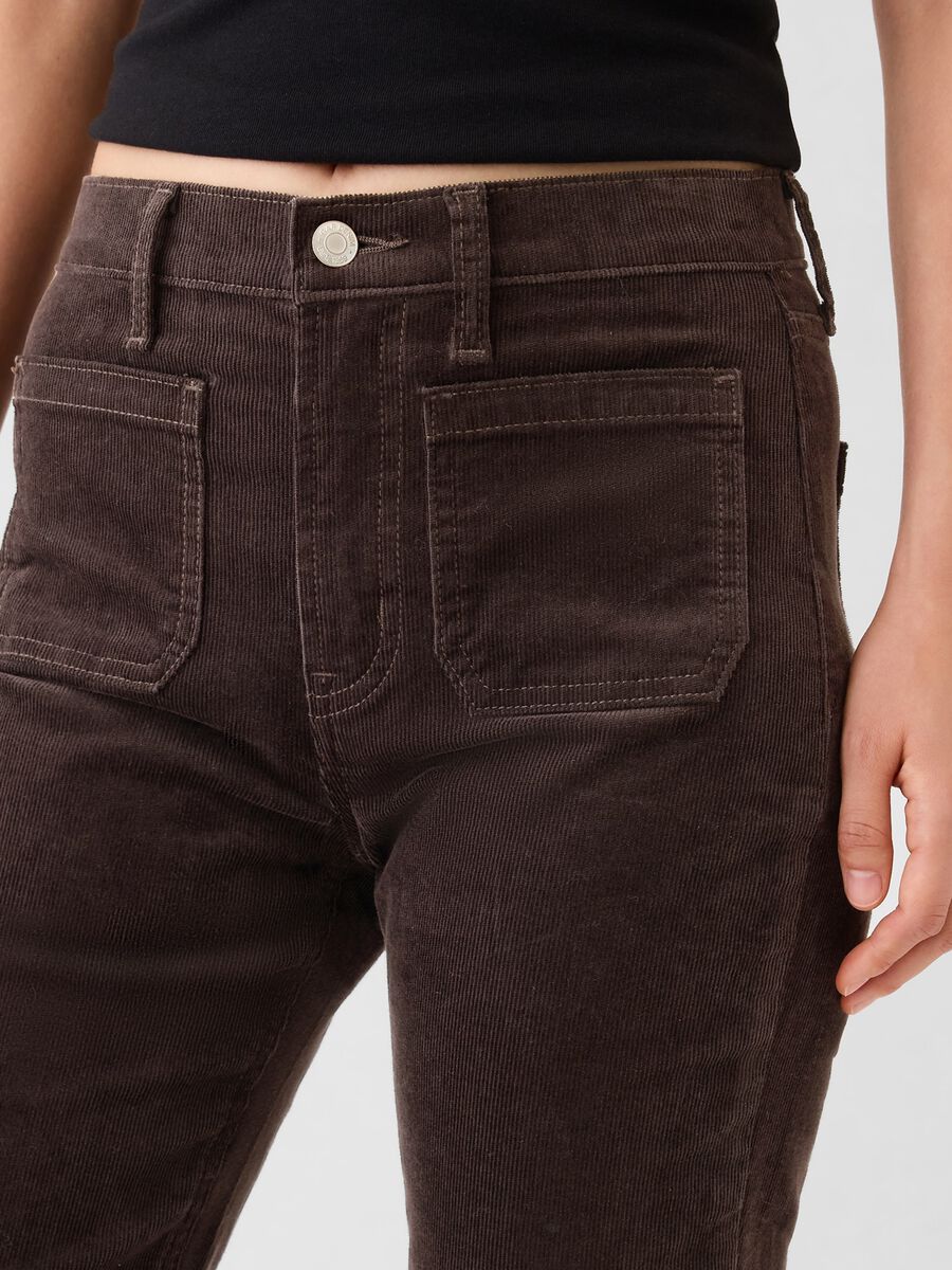 Flare-fit high-rise trousers in corduroy_4