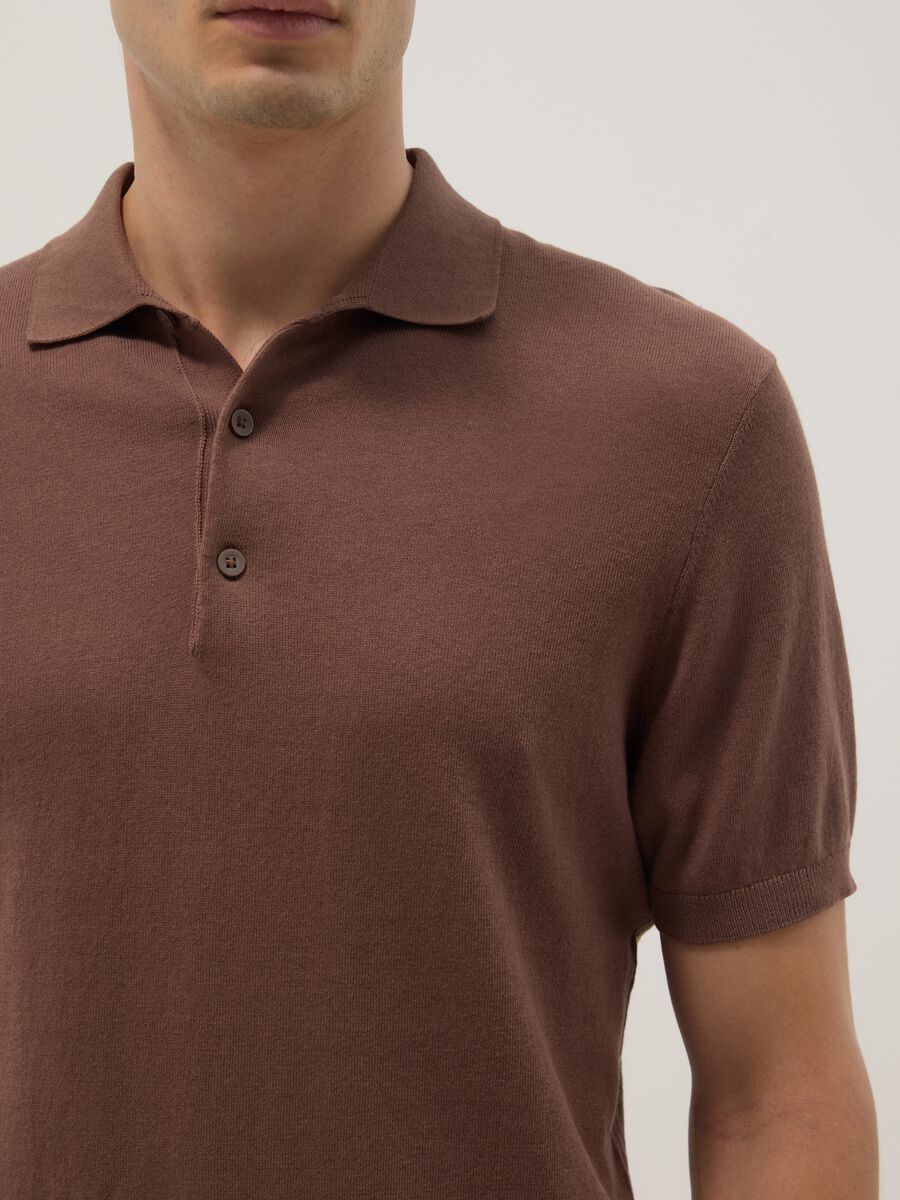 Brown pure cotton polo regular fit_3