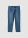 Blue cotton blend trousers regular fit_4