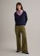 Blue pure cotton regular fit pullover with cable knit_1