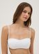 White bandeau bikini top in stretch fabric_0