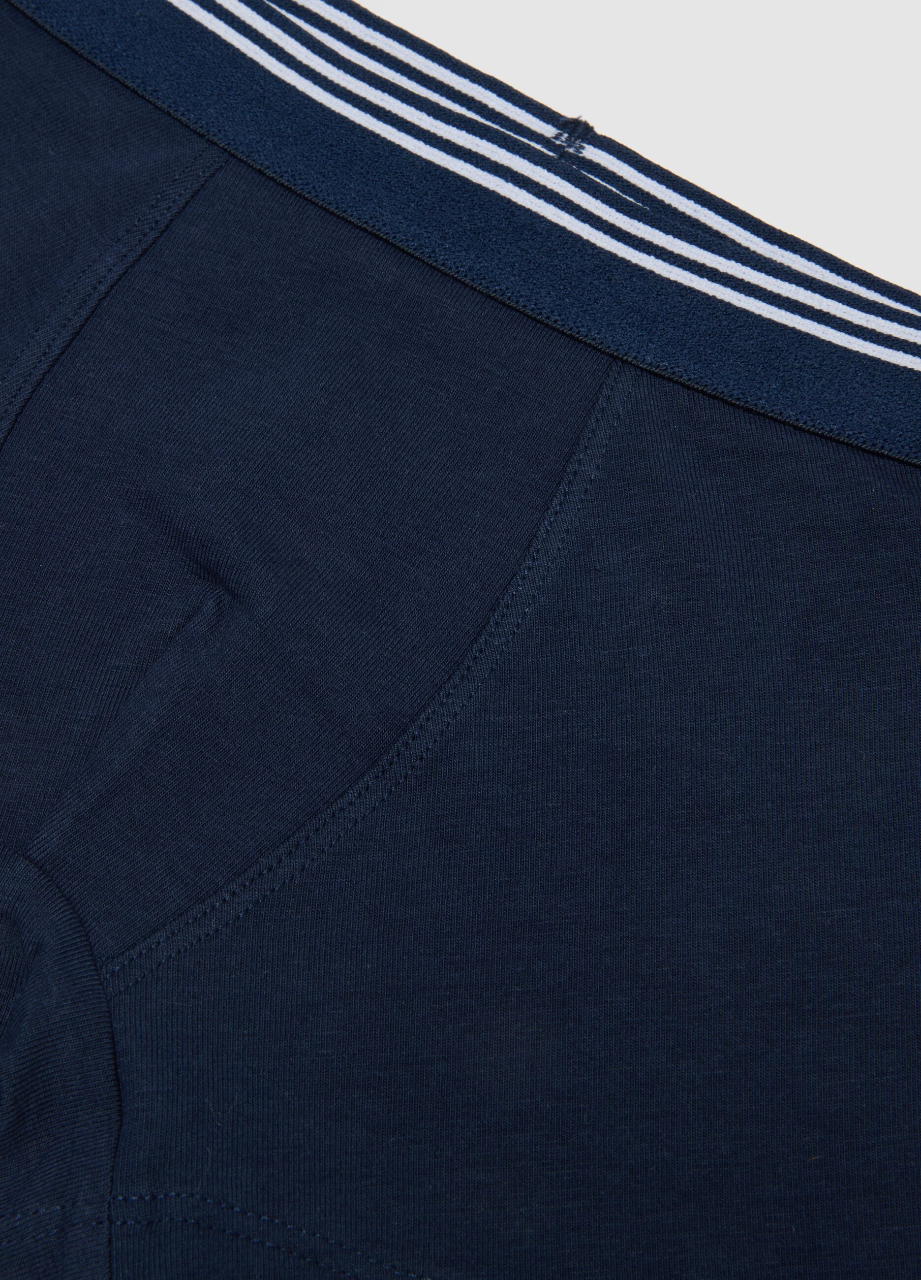 Boys' blue stretch cotton regular fit boxers