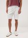 White stretch cotton cargo shorts_2