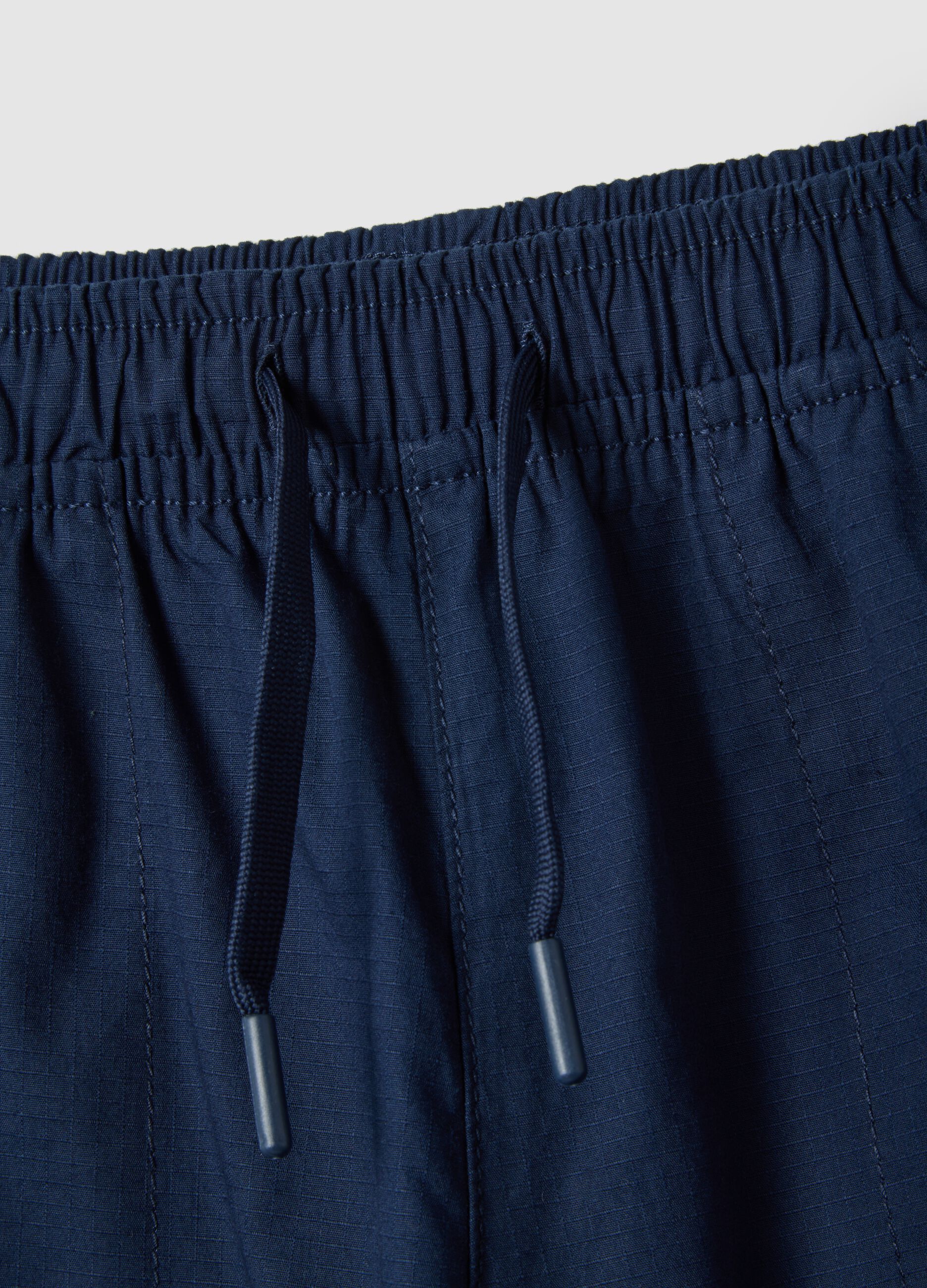 Children's Regular Fit Blue Cotton Jogger Trousers