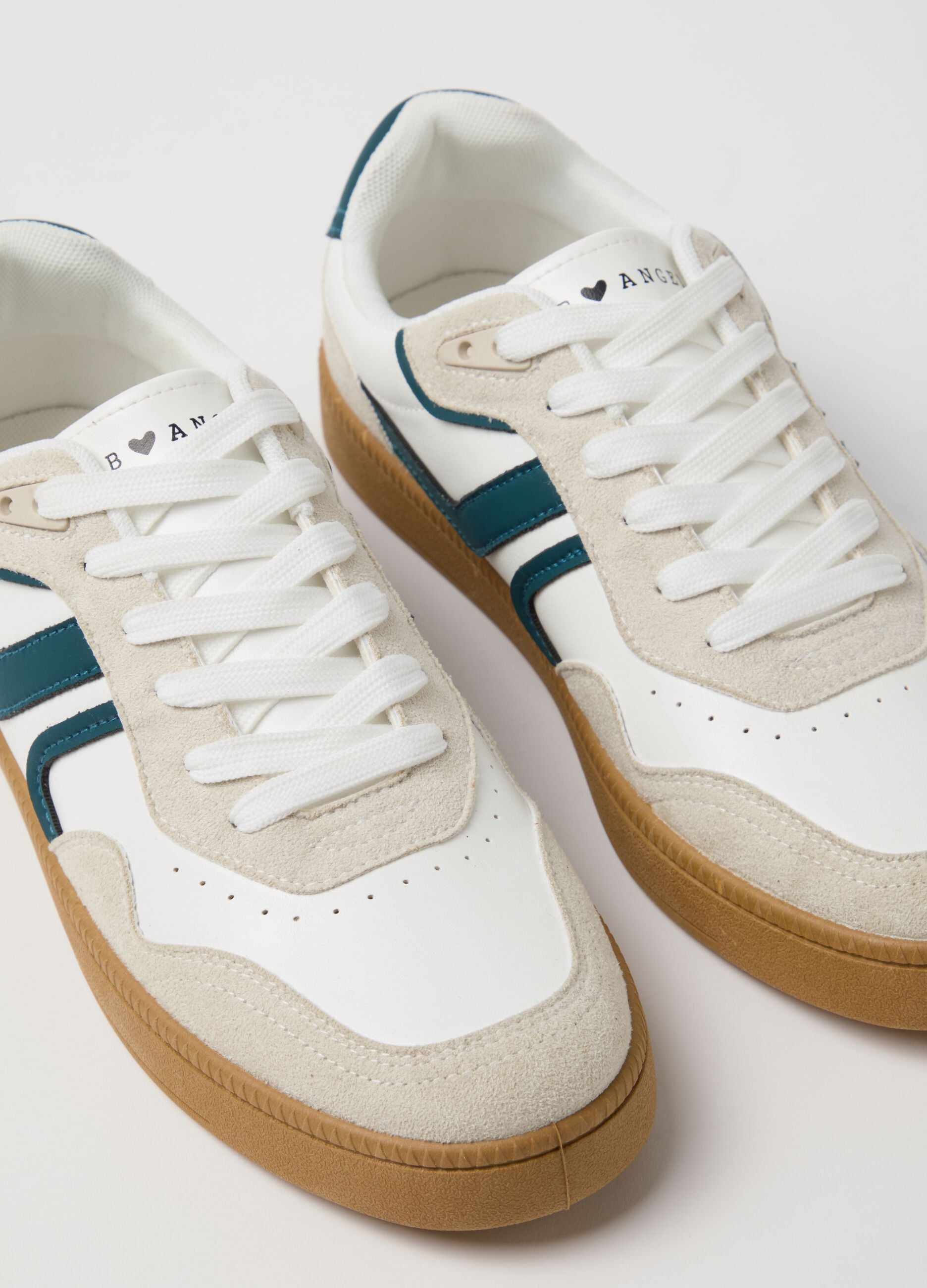 Multicolour genuine leather sneakers, regular fit