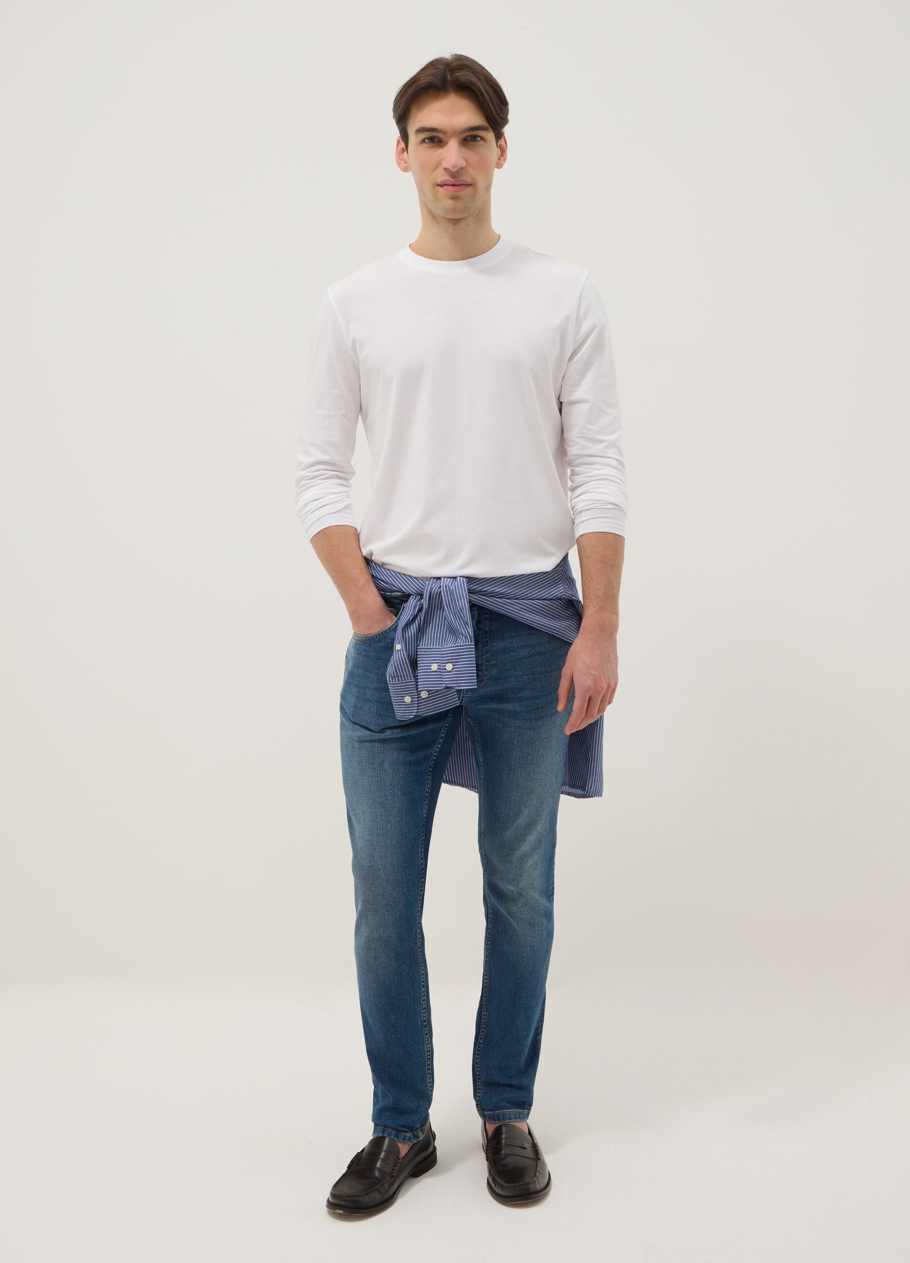 Blue Stretch Cotton Skinny Fit Jeans