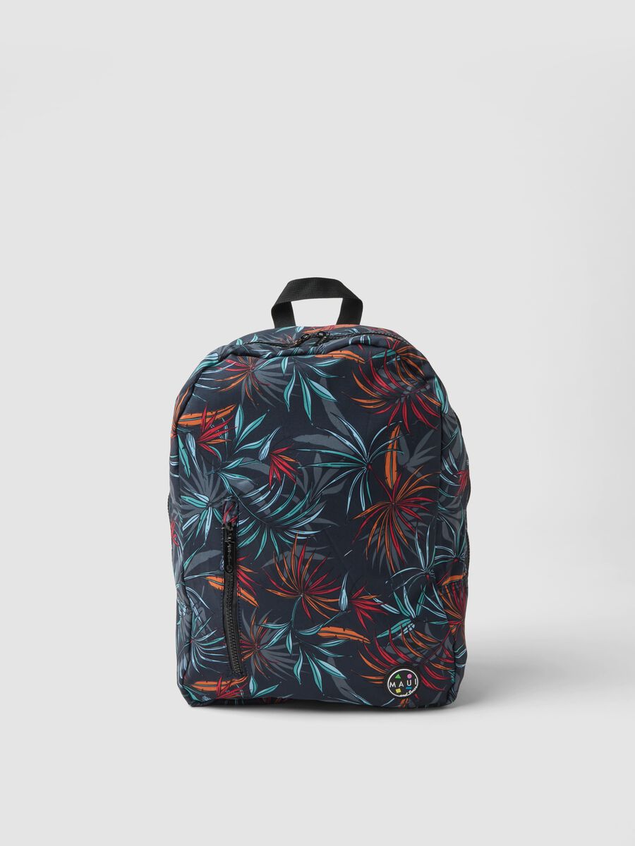 Multicolour backpack with tropical print_0