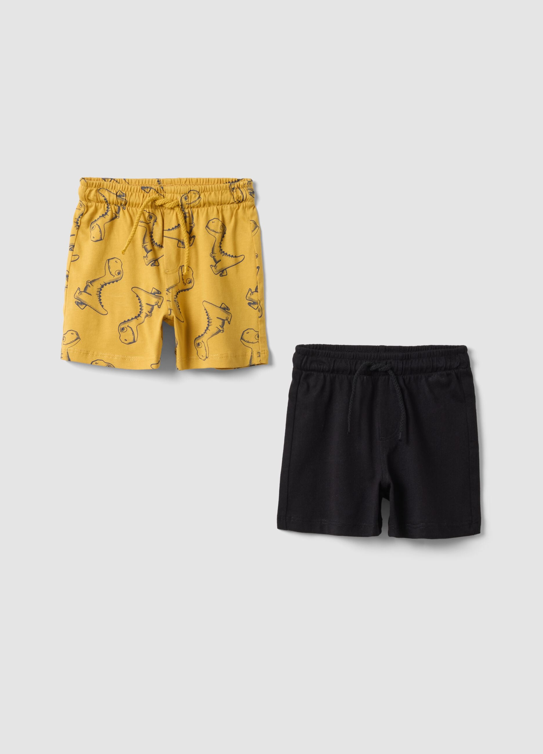 Bipack shorts in puro cotone multicolor da bimbo regular fit