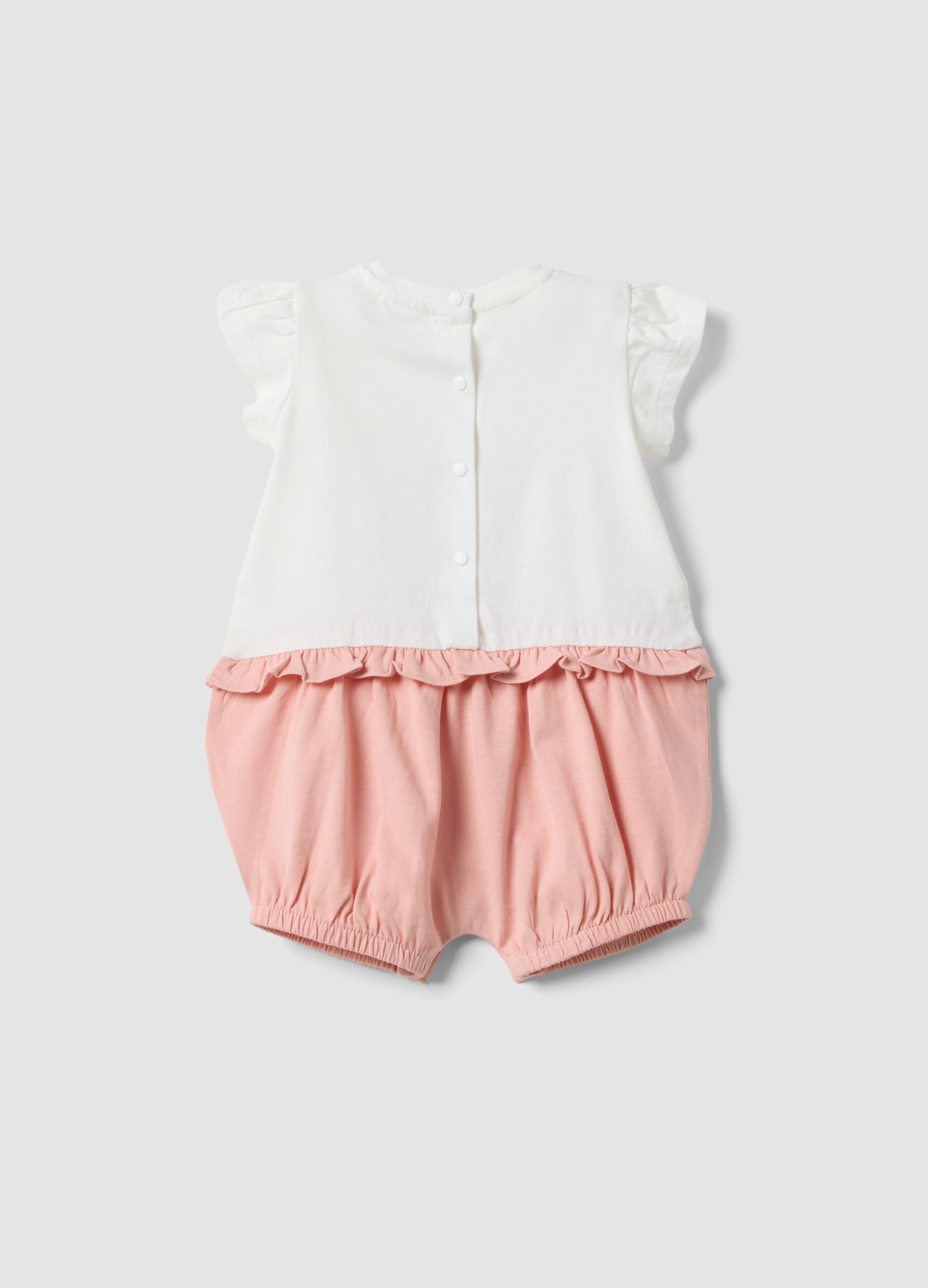 Multicolour pure cotton baby romper with designs
