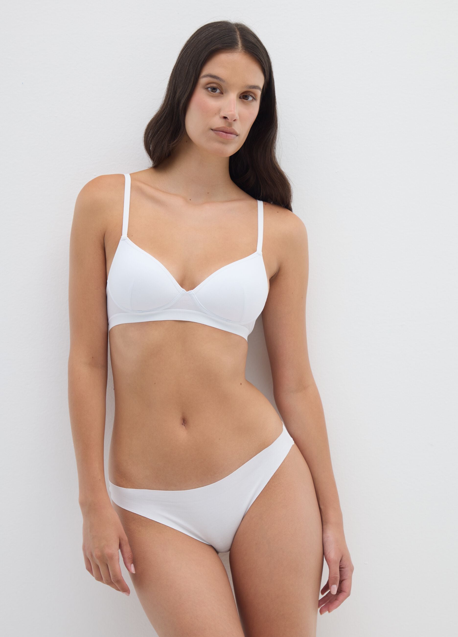 White Cotton Brazilian Briefs Regular Fit