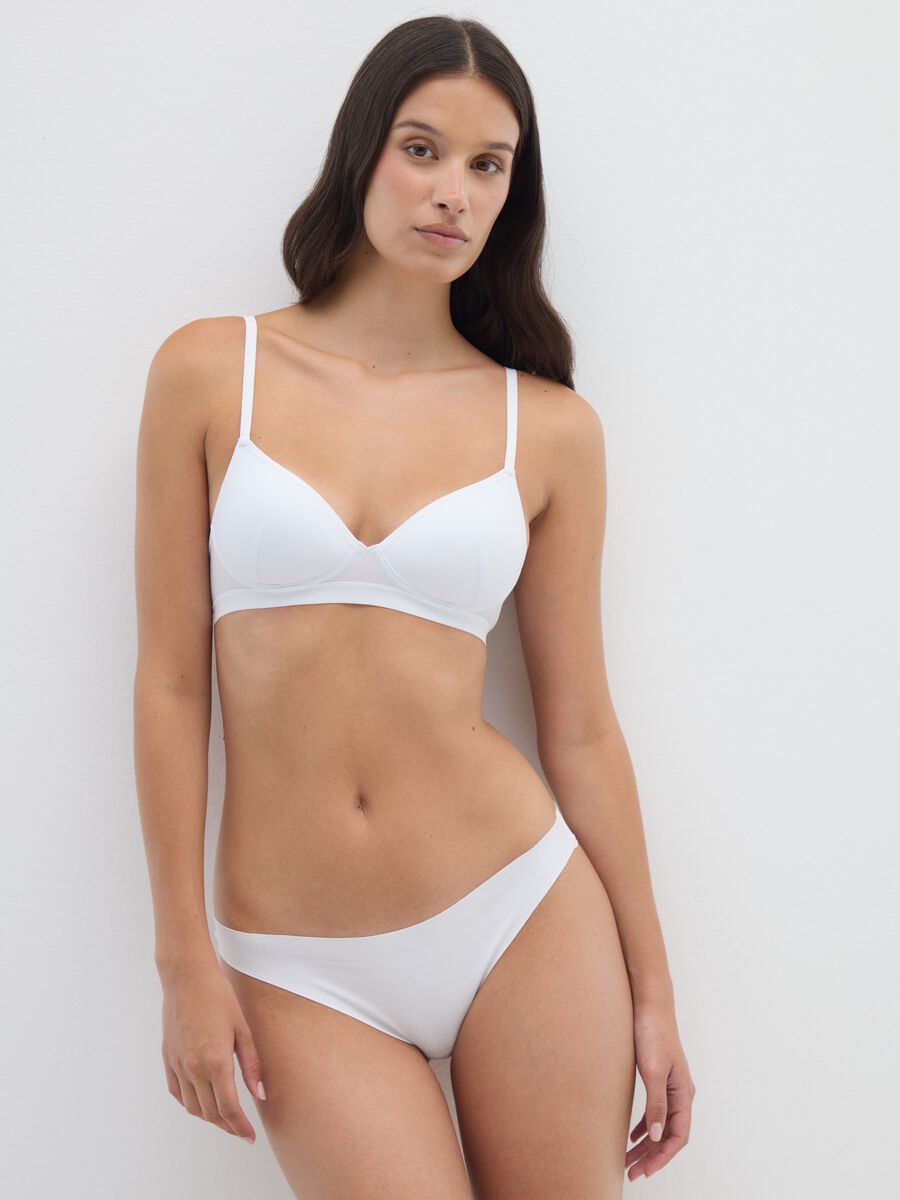 White Cotton Brazilian Briefs Regular Fit_0