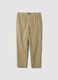 Beige pure cotton carrot-fit chino trousers_4