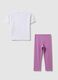 Girls' multicolour stretchy cotton t-shirt and leggings set_1