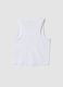 White stretch cotton Miami Heat fitted vest top for girls_4
